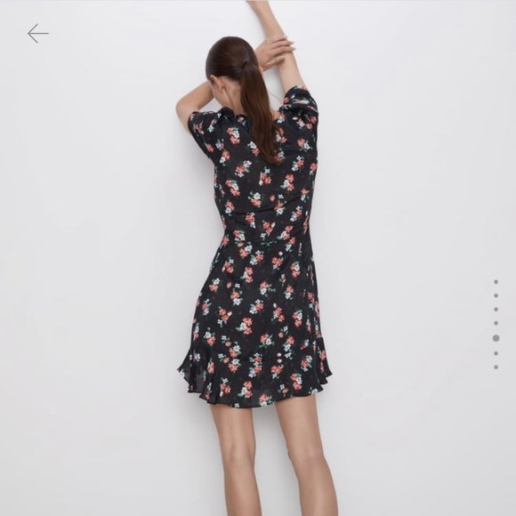 ❌SOLD❌ ZARA NWT FLORAL RUFFLED PRINT MINI DRESS - Picture 6 of 9